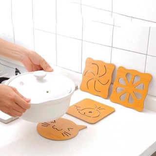 Set 2/3 Miếng Lót Nồi Lót Ly Bằng Gỗ Cách Nhiệt Tiện Dụng - HÀNG CÓ SẴN