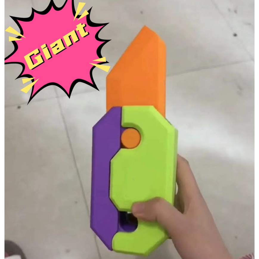Thẻ Đồ Chơi Nhấn Giảm Căng Thẳng Hình Cà Rốt Dao 3d Khổng Lồ 20cm kni