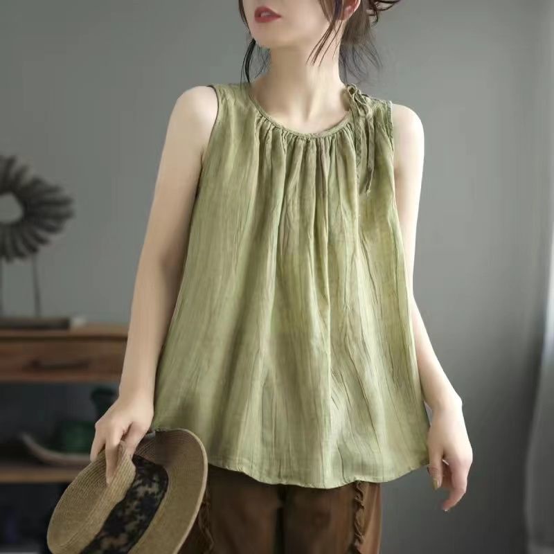 Áo Thun cotton Không Tay plus size Phong Cách Hàn Quốc Cổ Điển Dành Cho Nữ