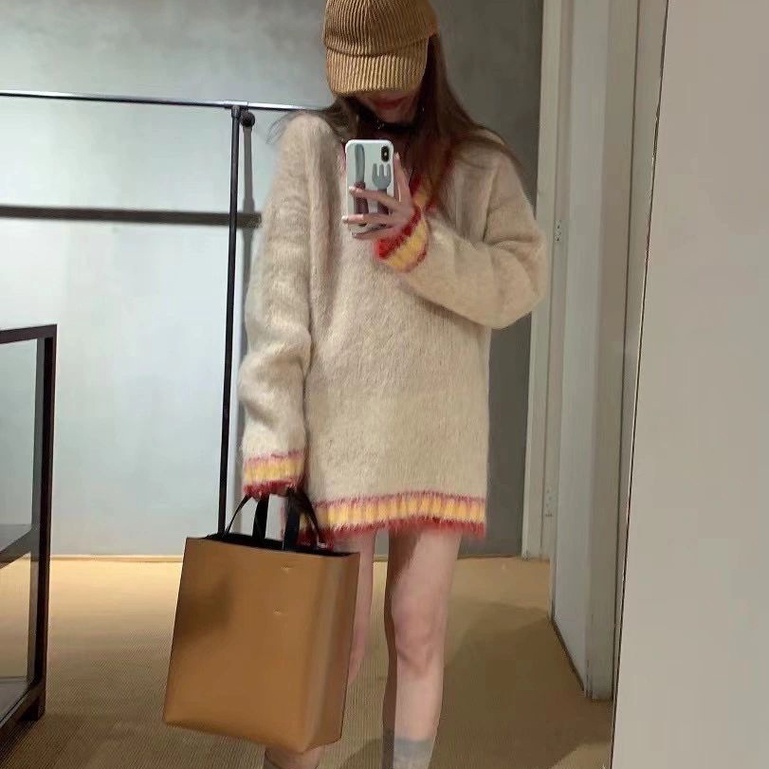 Áo Len Tay Dài Cổ Chữ v Màu Sắc Thời Trang Thu Đông Cho Nữ áo sweater áo khoác cardigan