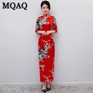  MQAQ Đầm Sườn Xám Cách Tân Dài Tay Phong Cách Trung Hoa Đơn Giản Thanh Lịch Cao Cấp 