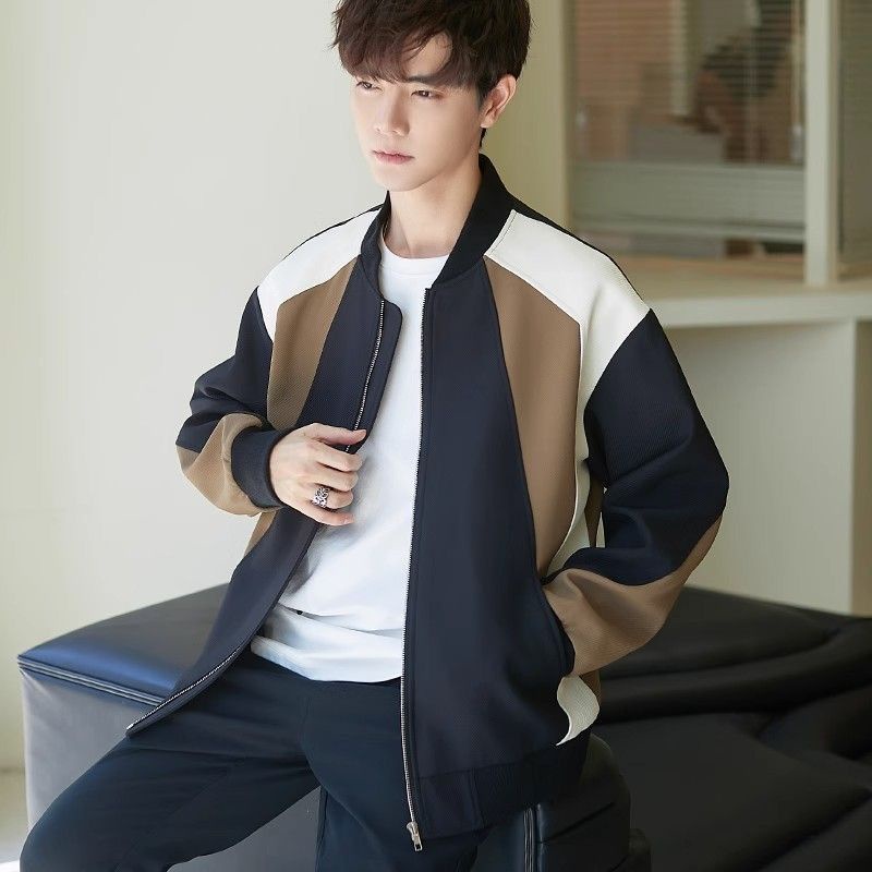 Áo Khoác Bóng Chày Cao Cấp Chống Nhăn Màu Sắc Tương Phản Thời Trang Xuân Thu 2023 Cho Nam
