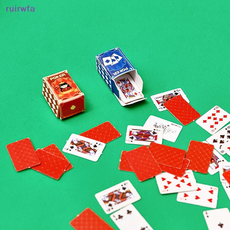 Ruirwfa 1 Bộ Thẻ Bài poker mini Đeo Ngón Tay Siêu Nhỏ Sáng Tạo Dễ Thương Mang Đi Du Lịch Tiện Lợi Mới
