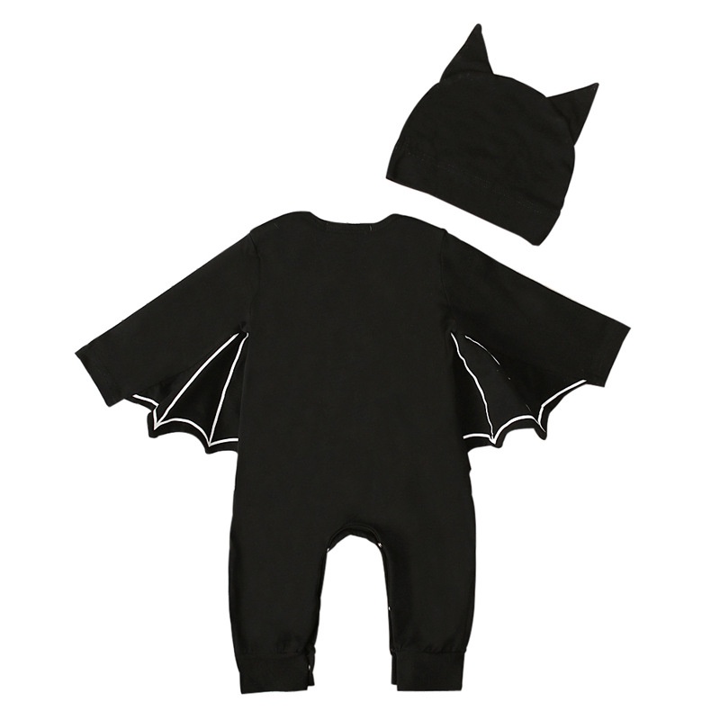 Set Đồ Mùa Thu 2 Món Gồm Áo Liền Quần Tay Dài In Họa Tiết batman Cho Bé Sơ Sinh