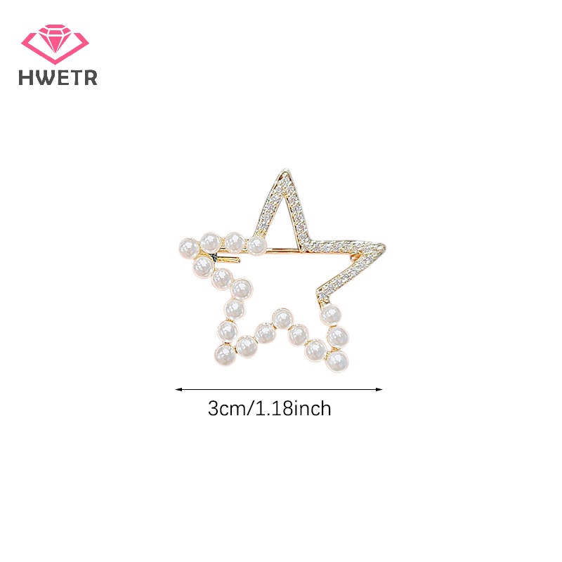 Ghim Cài Áo Hình Ngôi Sao Đính Ngọc Trai Giả Thời Trang Cho Nữ Mới