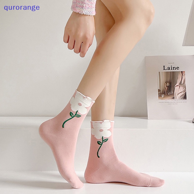 1 Đôi Vớ Thoáng Khí Thoải Mái In Họa Tiết Hoa Hoạt Hình Phong Cách harajuku Nhật Bản Cho Nữ