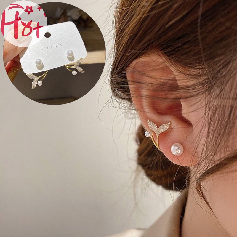 Jr Khuyên Tai Kim Loại Hình Đuôi Cá Thời Trang Cho Nữ vn