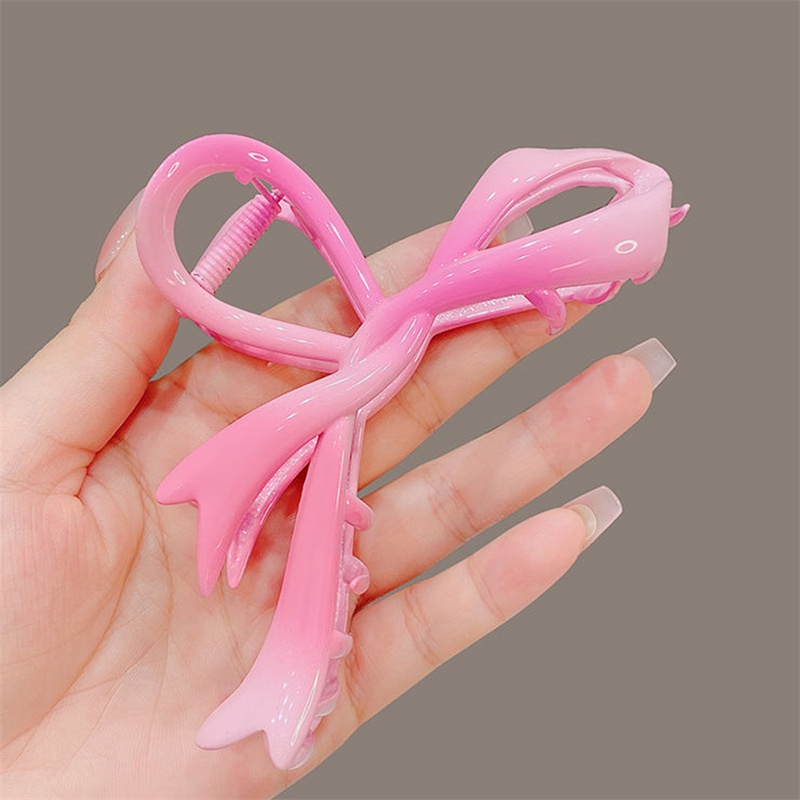 Kẹp Tóc Hình Nơ Bướm Hồng Bằng Kim Loại Đơn Giản Cho Nữ