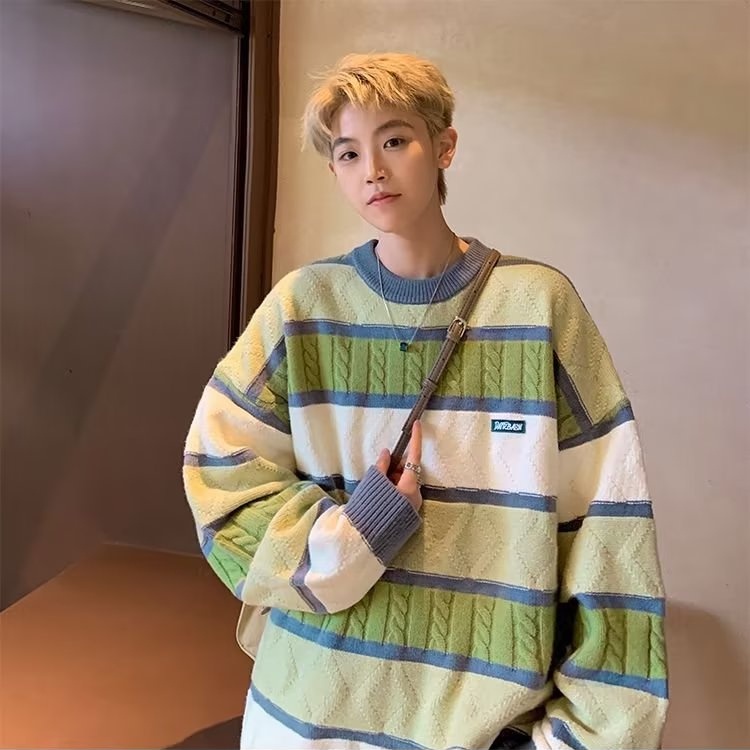 Áo Khoác sweater Dệt Kim Dày Dáng Rộng Kiểu retro Thời Trang Thu Đông Cho Nam