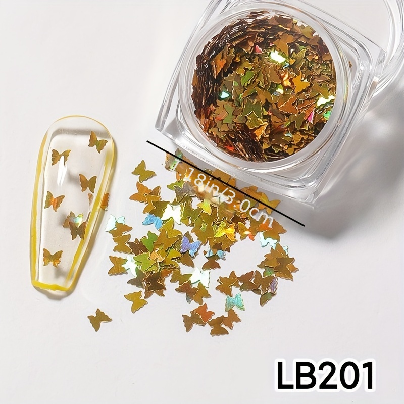 Hộp Sequin Lấp Lánh Hình Bướm Nhiều Màu Sắc Dùng Trang Trí Móng Tay Nghệ Thuật