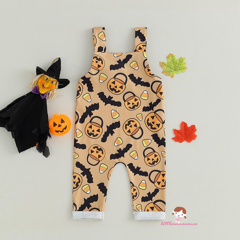 Bộ Áo Liền Quần Sát Nách In Hoạt Hình Phong Cách halloween Cho Bé