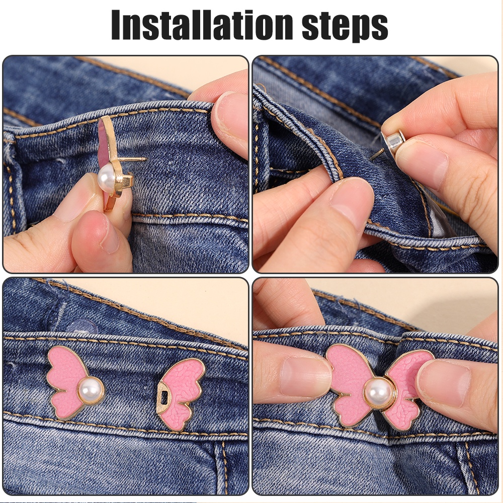 Nút Thắt Eo Bằng Kim Loại Hình Bướm Có Thể Điều Chỉnh Và Tái Sử Dụng