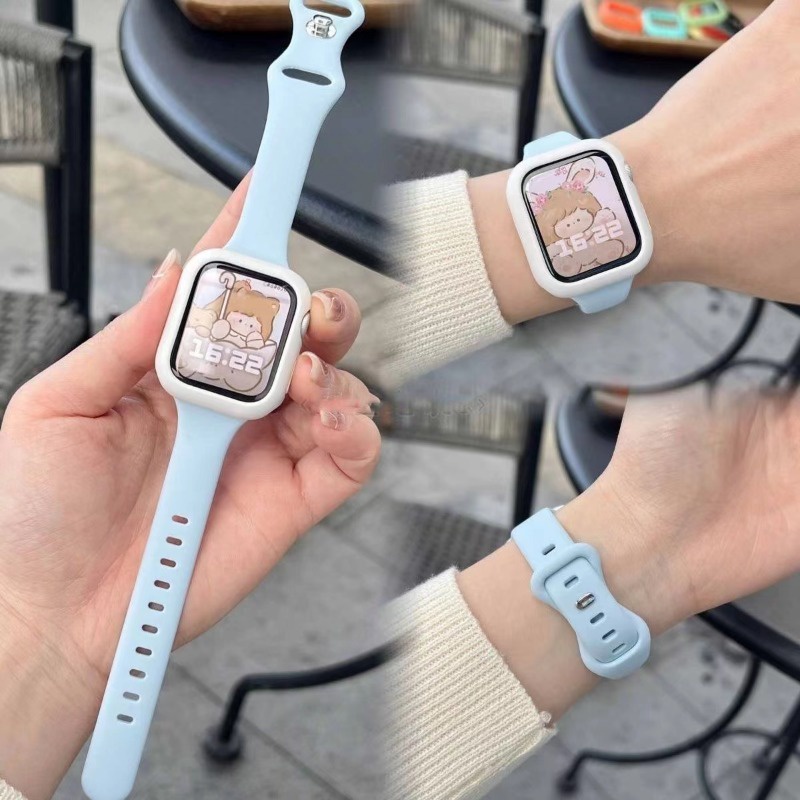 Silicone Dây Đeo Đồng Hồ Bằng Silicon Kích Thước 40mm 41mm 42mm 44mm 45mm 49mm 38mm Cho iwatch ultra series 8 7 6 se 5 4 3