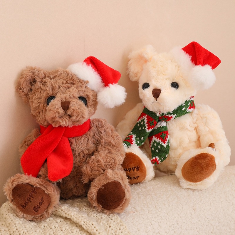 Gấu Bông teddy Với Khăn Choàng Và Mũ Ông Già Noel Dễ Thương Cho Bé Gái