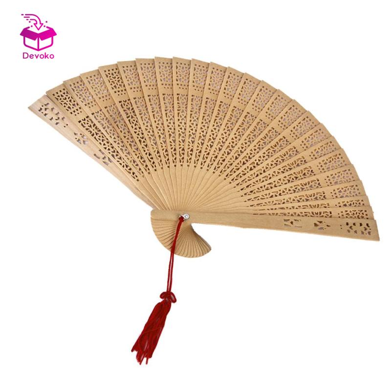 Quạt gỗ cầm tay DEVOKO phong cách Trung Hoa