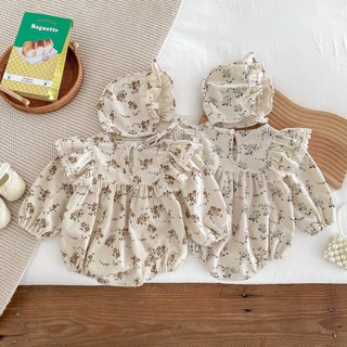Bộ 2 Món Gồm Áo Liền Quần + 2 Mảnh Vải Cotton Cho Bé 0-24 Tháng Tuổi