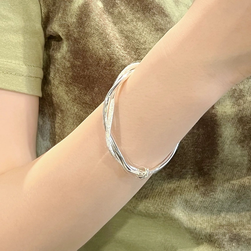 Vòng Tay Dạng Xoắn Màu Trơn Thời Trang Cho Nữ