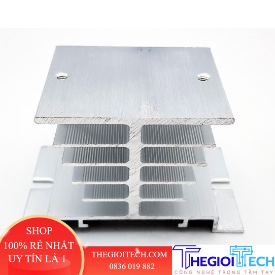 Đế Nhôm tản nhiệt solid relay SSR, Giá Đỡ Lắp Đặt Gắn giữ Thiết Bị Rơ Le Bán Dẫn Lên Thanh Ray 35 mm bằng Thép Mạ Niken - Tản nhiệt cao I50