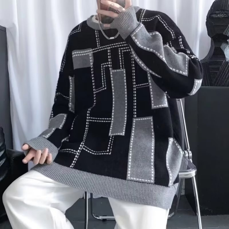 Áo sweater Dệt Kim Dày Dặn Thời Trang Thu Đông Cho Nam Giới