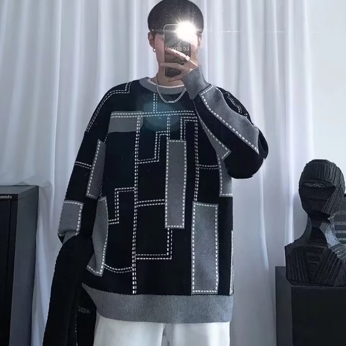 Áo sweater Dệt Kim Dày Dặn Thời Trang Thu Đông Cho Nam Giới