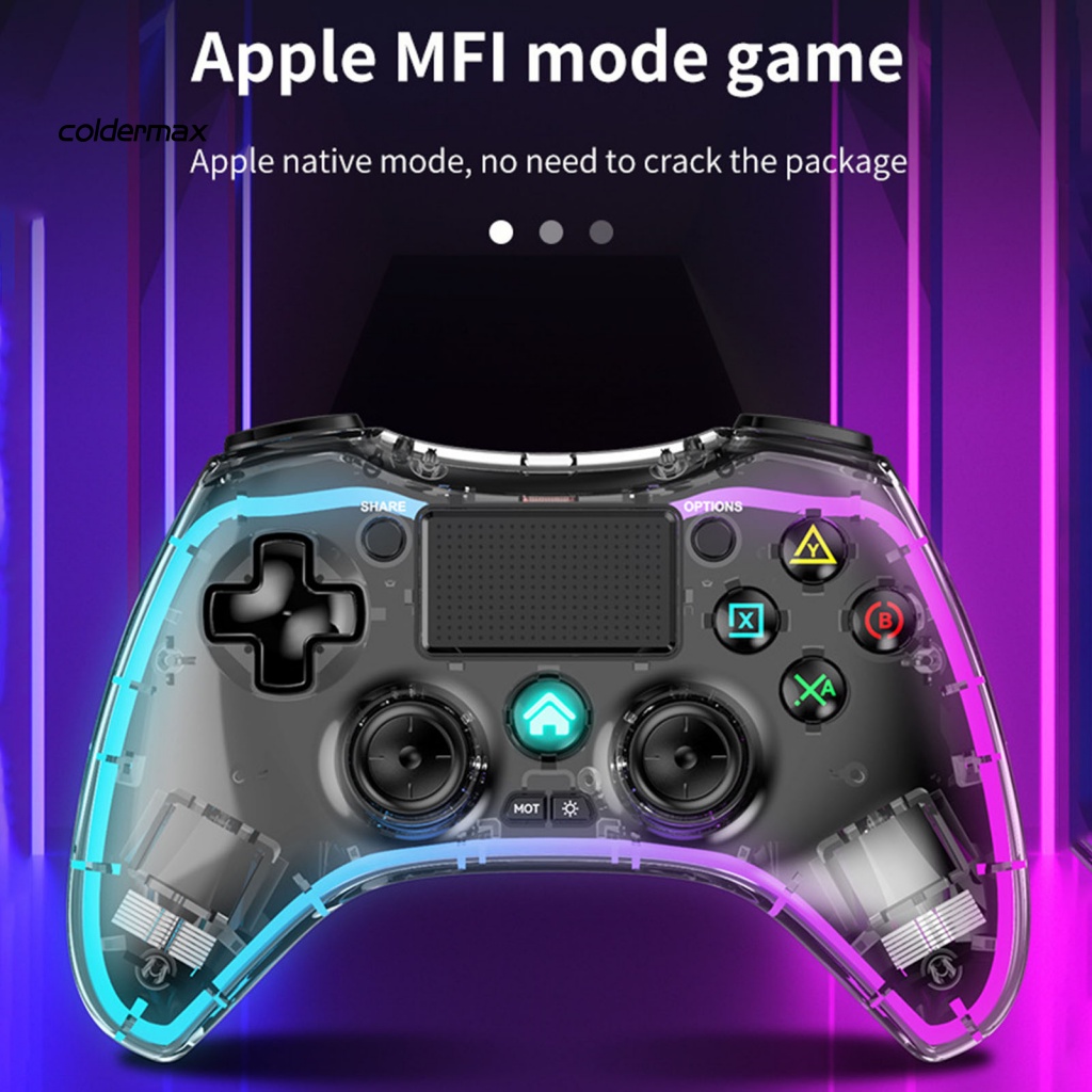 Tay Cầm Chơi game Không Dây ps4 Kết Nối bluetooth Chuyên Nghiệp Màu Sáng Trong Suốt Có Thể Sạc Lại