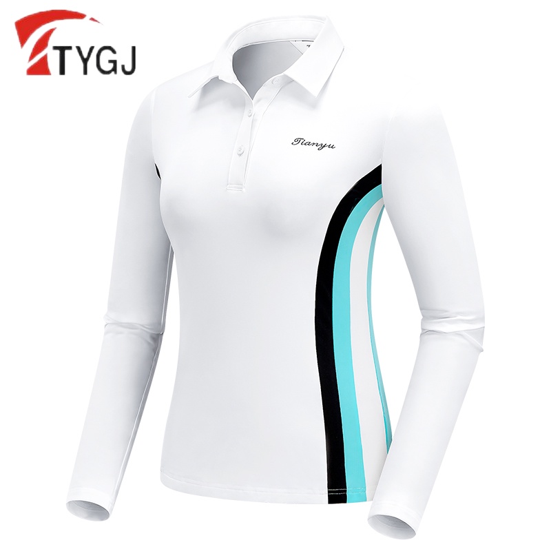 Ttygj Bộ Áo Đánh golf Tay Dài Cổ Bẻ Phối Chân Váy Chữ a Chống Lộ Hàng Cho Nữ