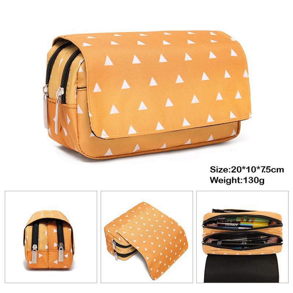 ⚡VẬN CHUYỂN NHANH CHÓNG⚡⚡ Túi đựng Bút Chì Anime Demon Slayer Kimetsu No Yaiba Sức Chứa Lớn Dây Kéo đôi Bằng Vải Canvas Hộp Bút Chì Ví Túi đựng Hộp đựng Văn Phòng