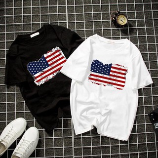 Hot áo thun unisex form rộng cờ mỹ vải dày mịn đẹp 2019t19àu