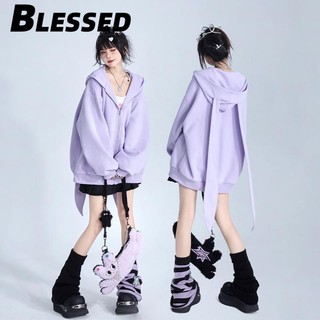 Blessed Áo Khoác hoodie áo khoác nữ zip hoodie Thanh lịch chic cozy Thông thường WWY239128137Z230914