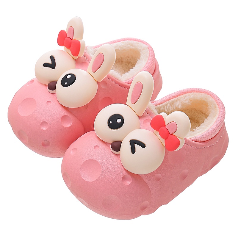 Dép Bông Đi Trong Nhà Hình Hoạt Hình Chống Nước Giữ Ấm Xinh Xắn Cho Bé