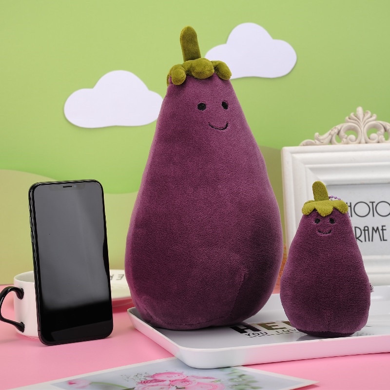 Gấu bông quả cà tím, móc khoá quả cà tím