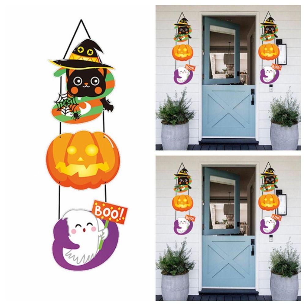 Wadees Bảng Hiệu Treo Cửa Ra Vào / Cửa Ra Vào / Cửa Ra Vào / Cửa Ra Vào / Trang Trí Tiệc halloween Hình Ma Bí Ngô /