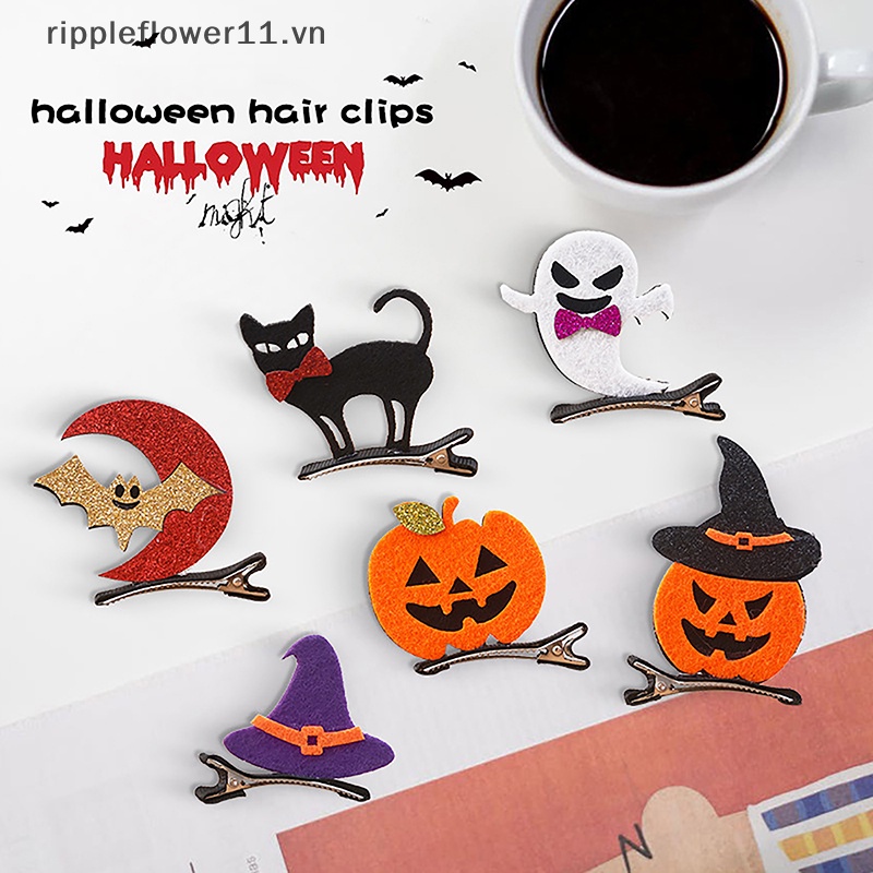 Kẹp Tóc Hình Mèo Đen / Bí Ngô / Dơi Độc Đáo Trang Trí Tiệc halloween