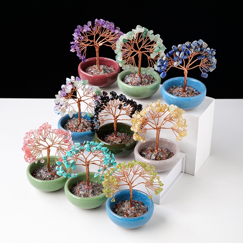 Cây Pha Lê Tự Nhiên Đế Cốc Trà Dùng Trang Trí Nhà Cửa