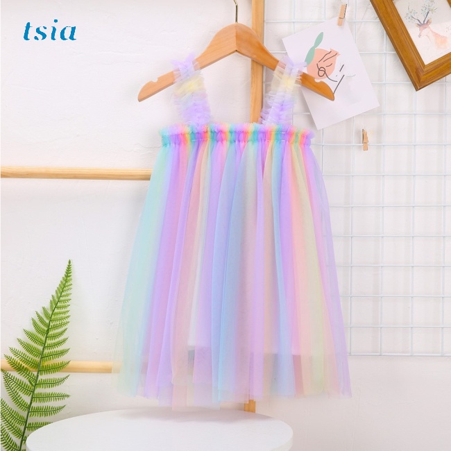 Đầm cotton Phối Lưới Nhiều Màu Sắc Cho Bé Gái 0-5 Tuổi