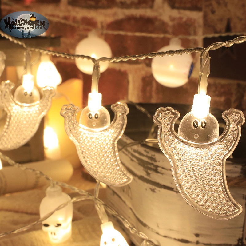 Dây Đèn led 1.5m Hình Đầu Lâu / Bí Ngô / Ma Quỷ Trang Trí halloween vn