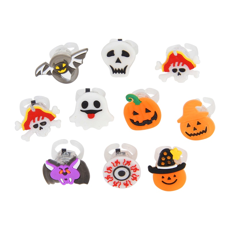 Bộ 10 Đèn led Hình Bí Ngô Dễ Thương Trang Trí halloween, Giáng Sinh