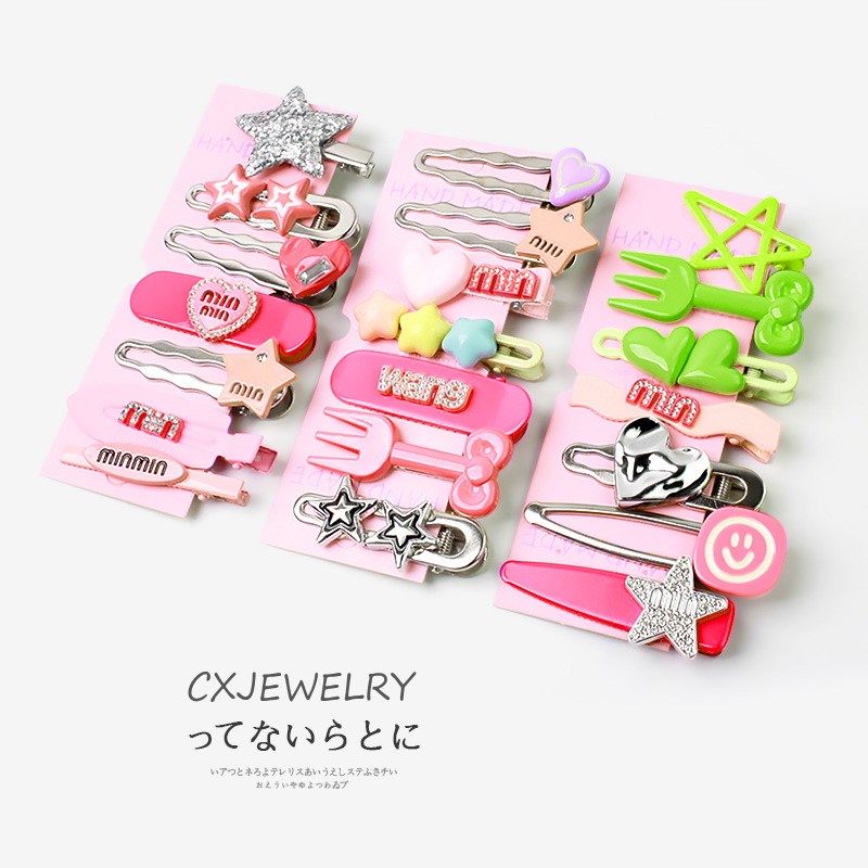Set 7 Kẹp Tóc Hình Ngôi Sao Dễ Thương Cho Bé Gái