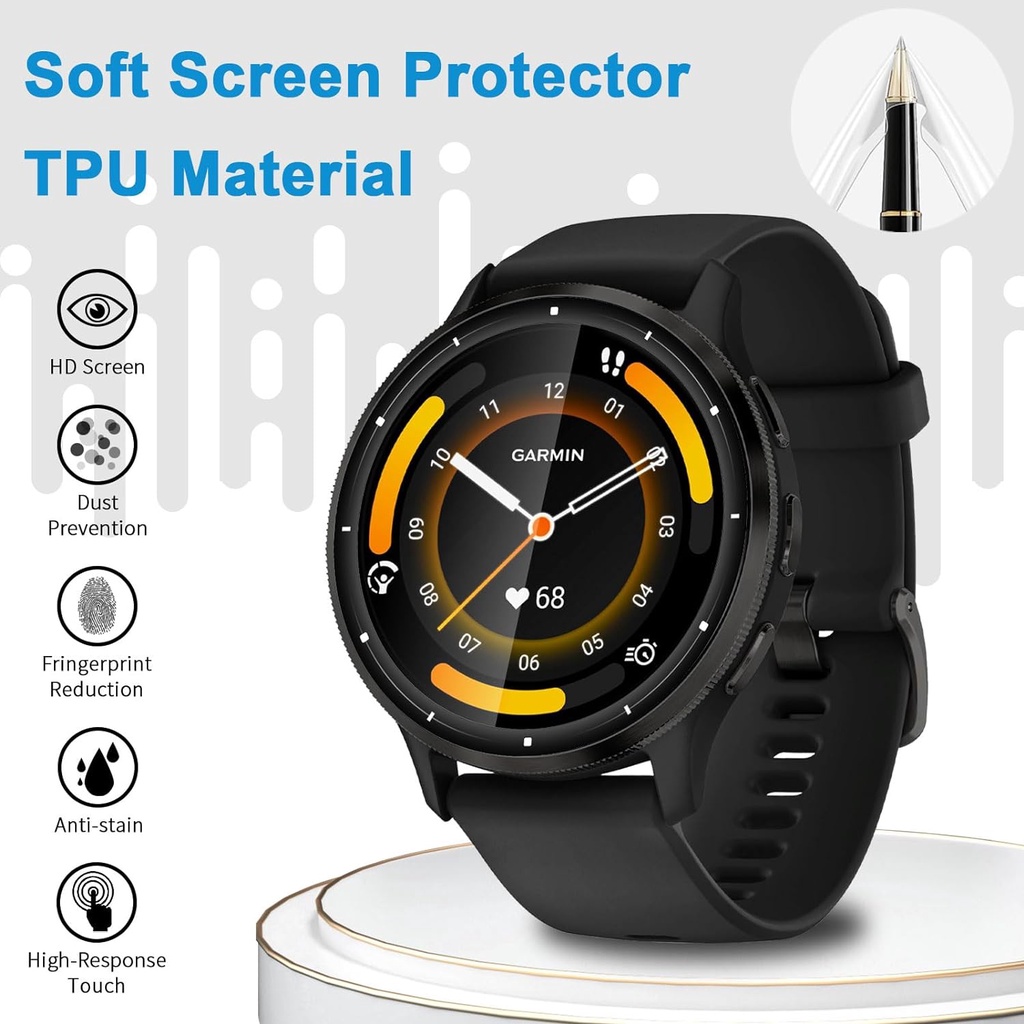 1 Kính Cường Lực Cong 3d Bảo Vệ Toàn Màn Hình Chống Trầy Cho Đồng Hồ Thông Minh garmin venu 3 / 3s