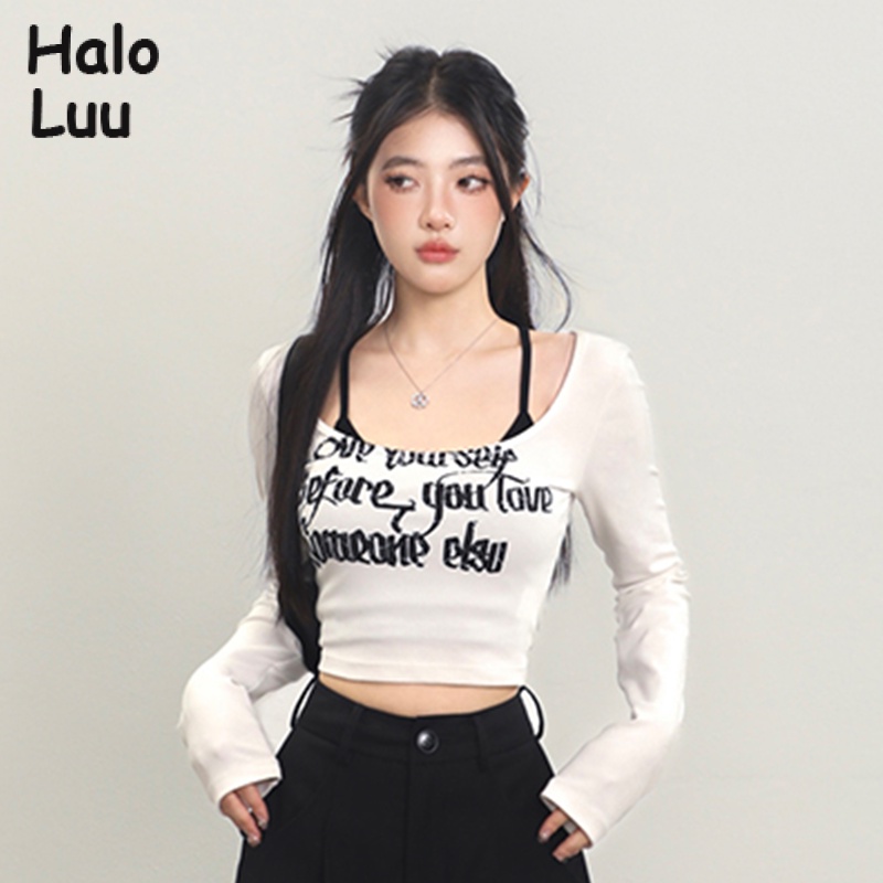 Halo  Luu áo phông áo thun nữ croptop baby tee Trendy Korean Thời trang INS WTX2392ZDJ38Z230923