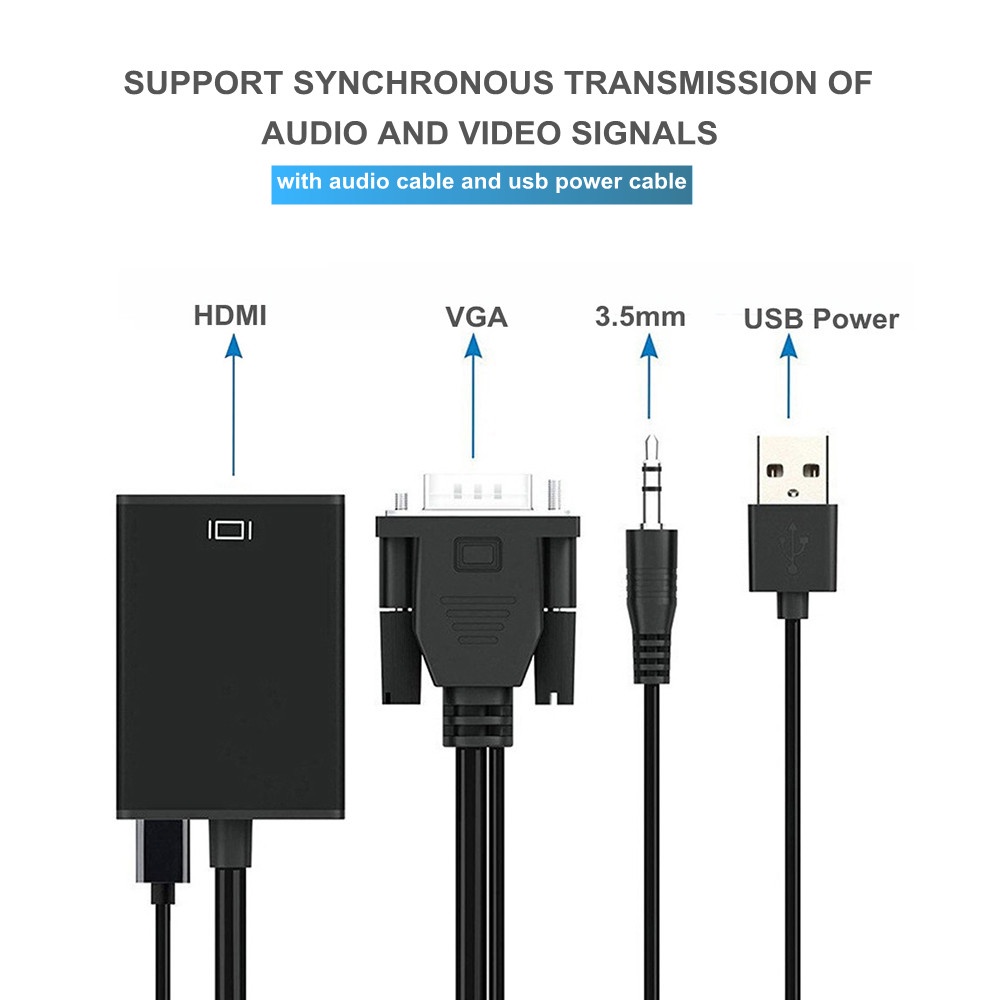 Cáp Chuyển Đổi 1080p full hd vga Sang hdmi Cho Máy Chiếu / Tv