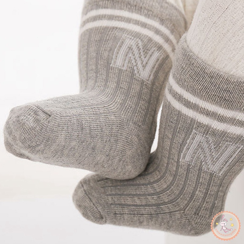 Vớ Cotton Cổ Cao Màu Trơn Dễ Thương Cho Bé