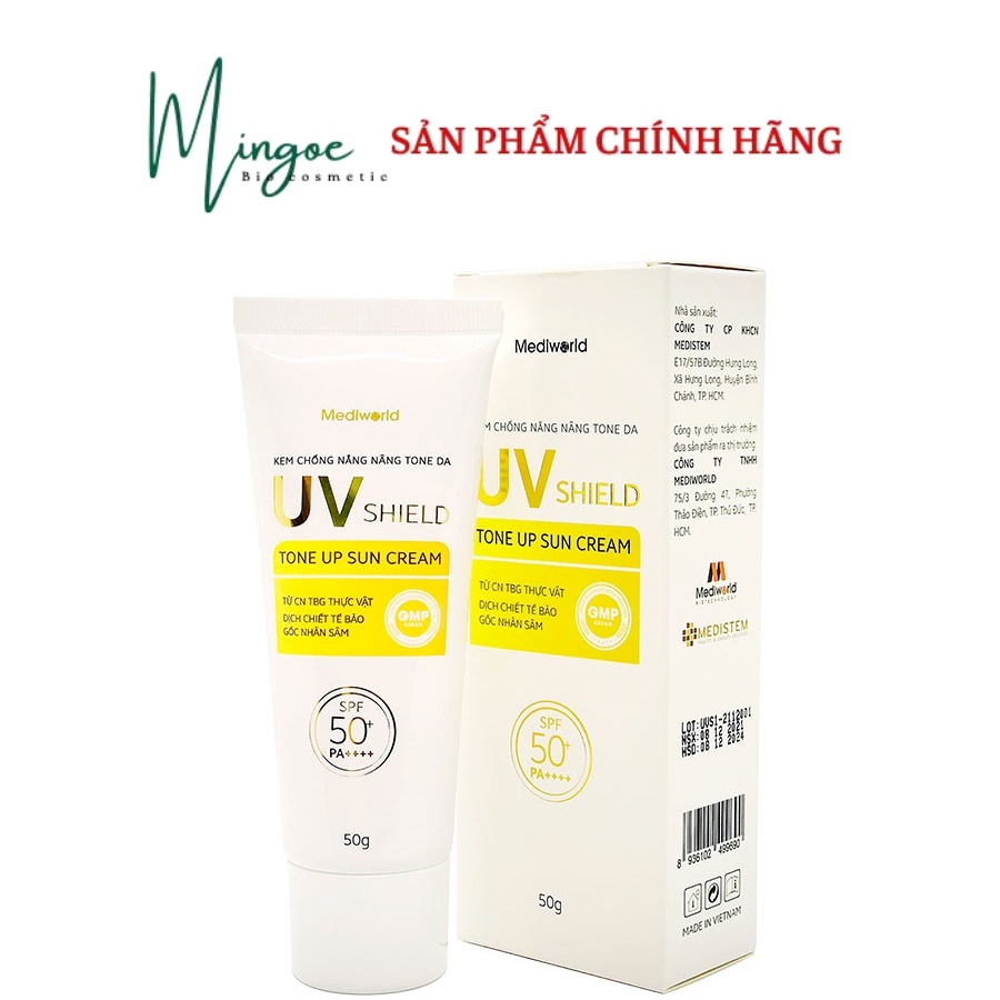 Mẫu Mới UV SHIELD TONE UP SUN CREAM Kem chống nắng bảo vệ và nâng tone da