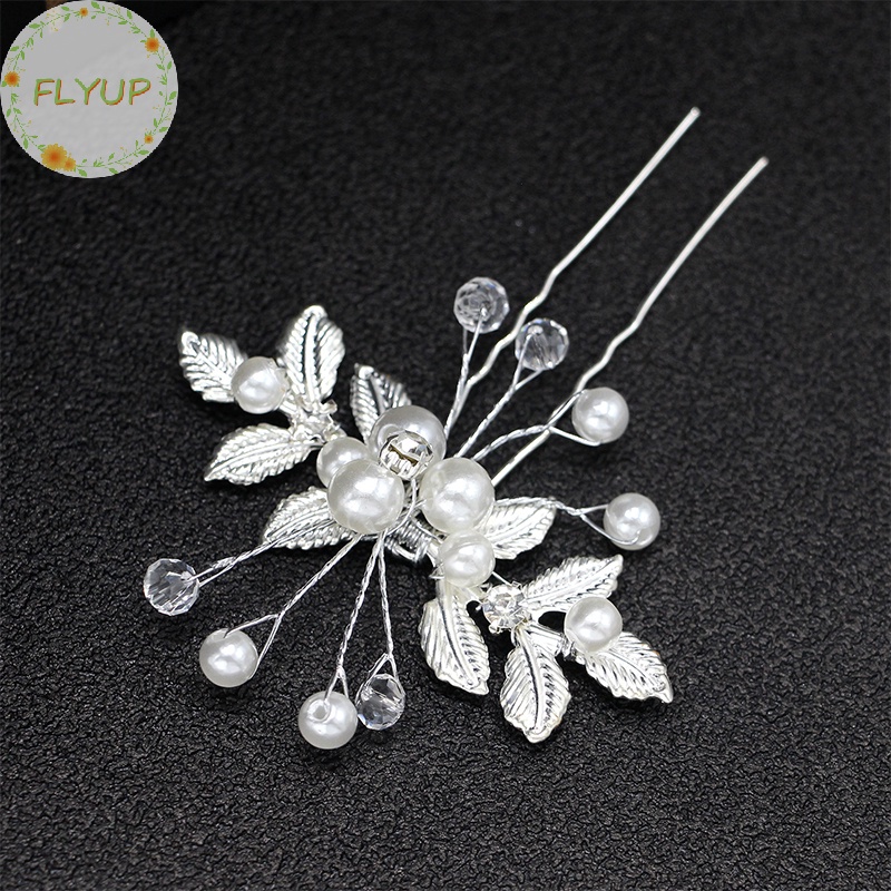 Flyup Trâm Cài Tóc Chữ u Hình Chiếc Lá Đính Ngọc Trai Nhân Tạo Thời Trang Dành Cho Cô Dâu vn