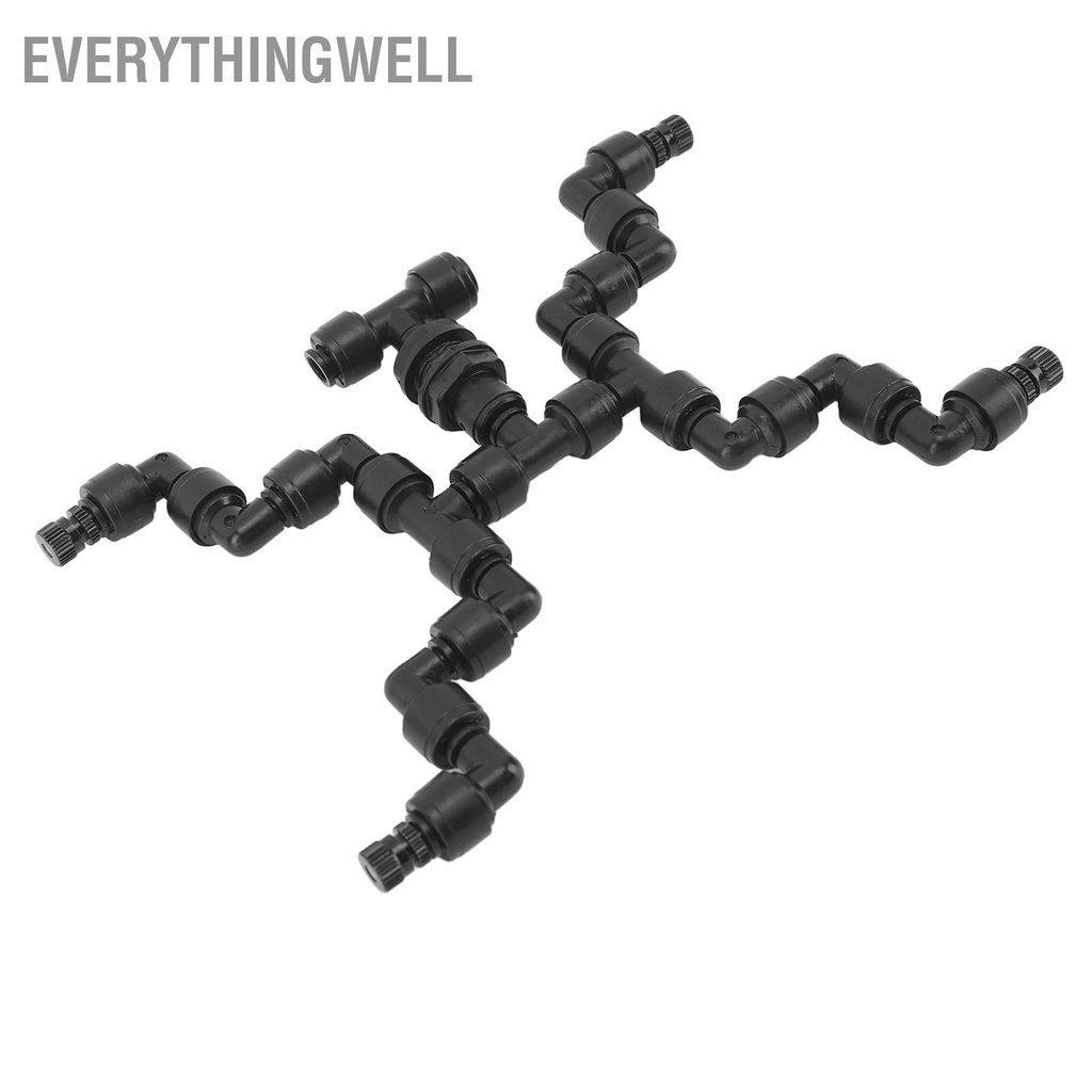 EverythingWell Có thể điều chỉnh Sương mù Hệ thống làm mát Vòi phun 360 độ Thú cưng Bò sát Nhà kính Rừng nhiệt đới Máy tạo sương Fogger 4 đầu Đen