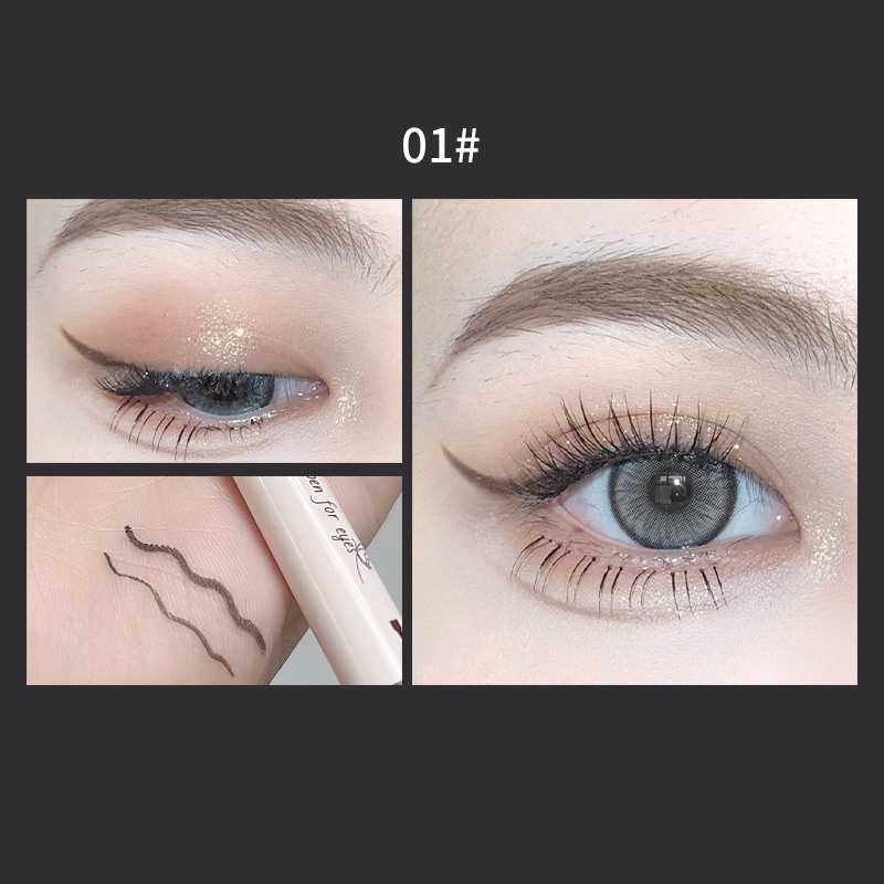 Bút kẻ mắt Maxfine, bút kẻ mắt 2 đầu không trôi vẽ bọng mắt eyeliner đen nâu nhũ bạc YR