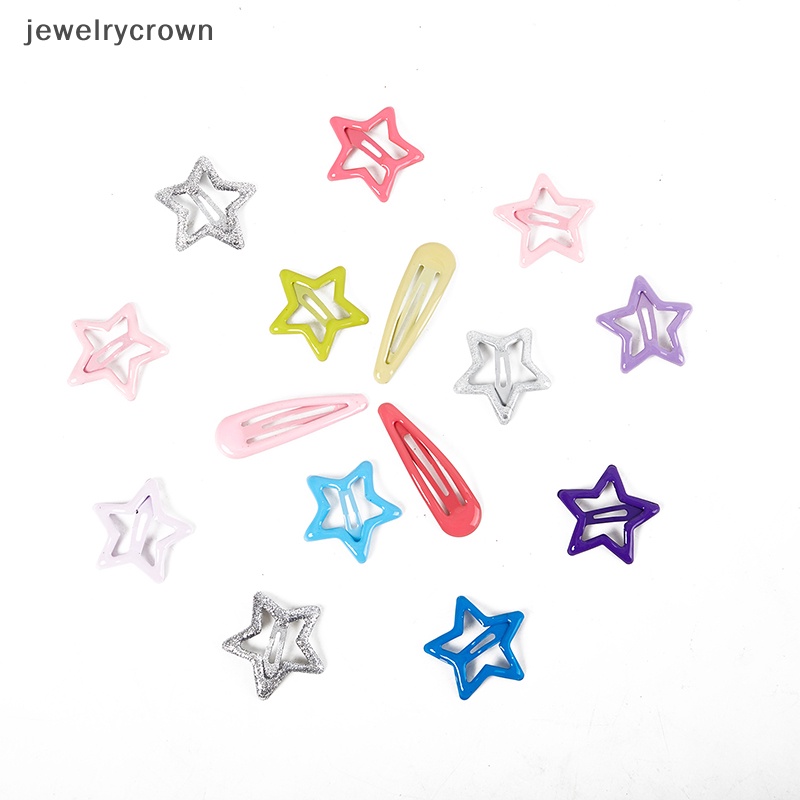 Set 2 Kẹp Tóc bb Hình Ngôi Sao Nhiều Màu Sắc Phong Cách Hàn Quốc y2k