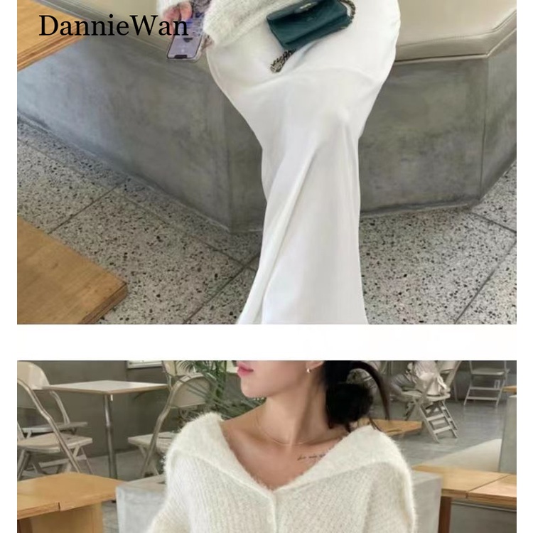 DannieWan Áo Len áo khoác cardigan Xu hướng hàn quốc Vintage Đơn giản A91K5S9 39Z230928