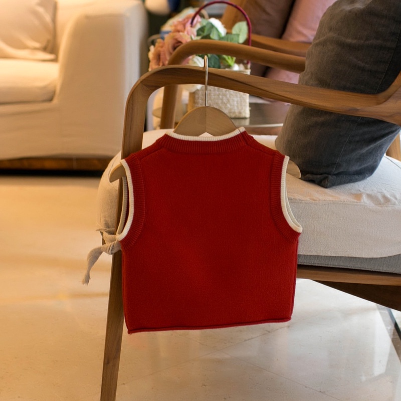 Áo Len Không Tay Họa Tiết Hoa Hướng Dương Phong Cách Hàn Quốc Cho Bé Gái