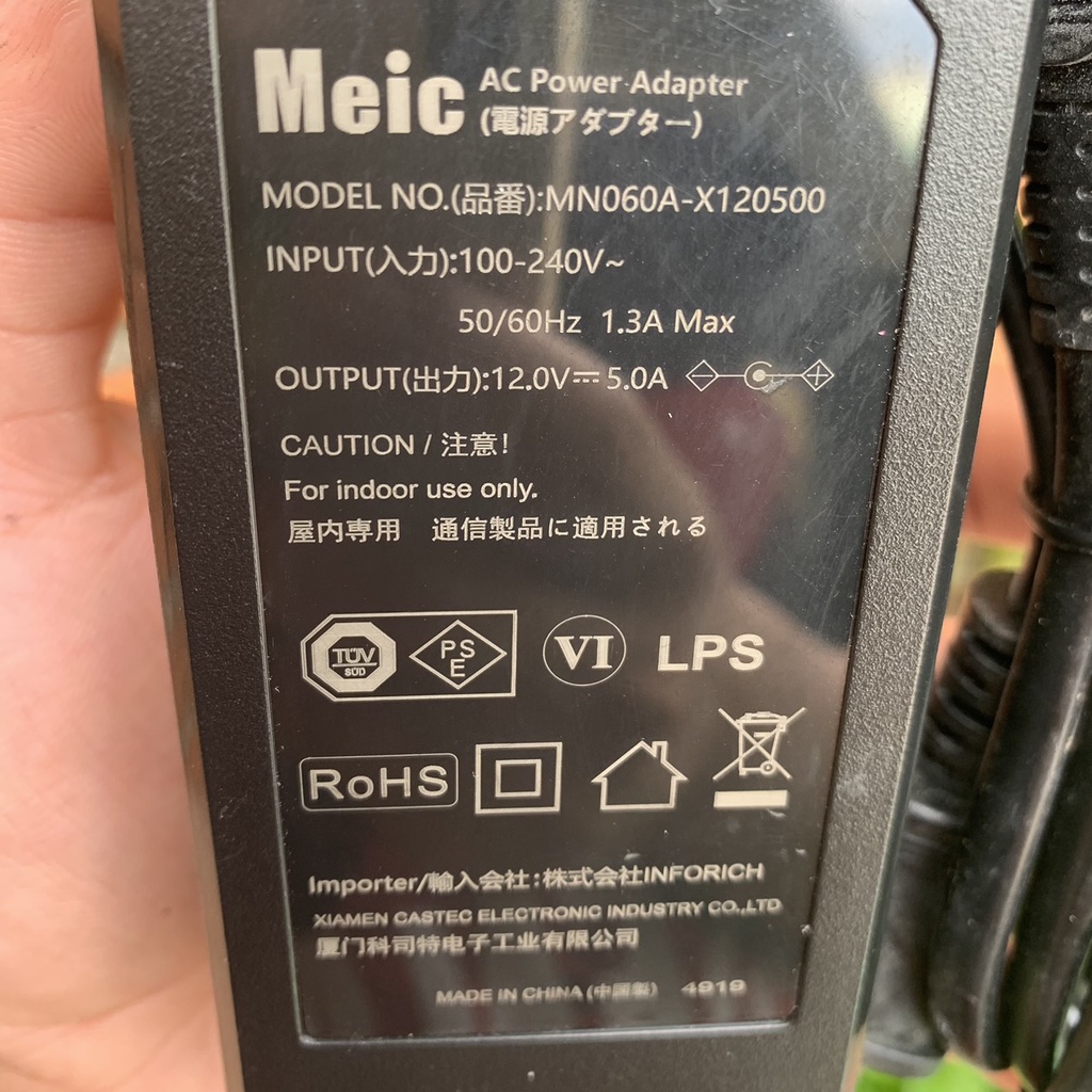 Nguồn Adapter Meic 12V DC 5A hàng tồn kho thanh lý
